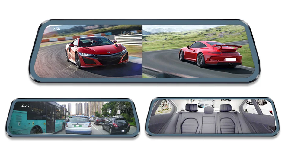 E-ACE 2K Car DVR WIFI GPS Stream Media Mirror Optional 1080P Car Video Camera Night Vision Loop Recording 24H Parking Black Box