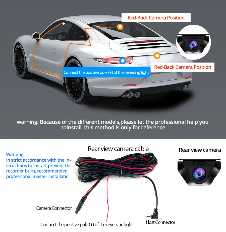 E-ACE 2K Car DVR WIFI GPS Stream Media Mirror Optional 1080P Car Video Camera Night Vision Loop Recording 24H Parking Black Box