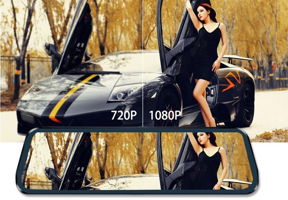 E-ACE 2K Car DVR WIFI GPS Stream Media Mirror Optional 1080P Car Video Camera Night Vision Loop Recording 24H Parking Black Box