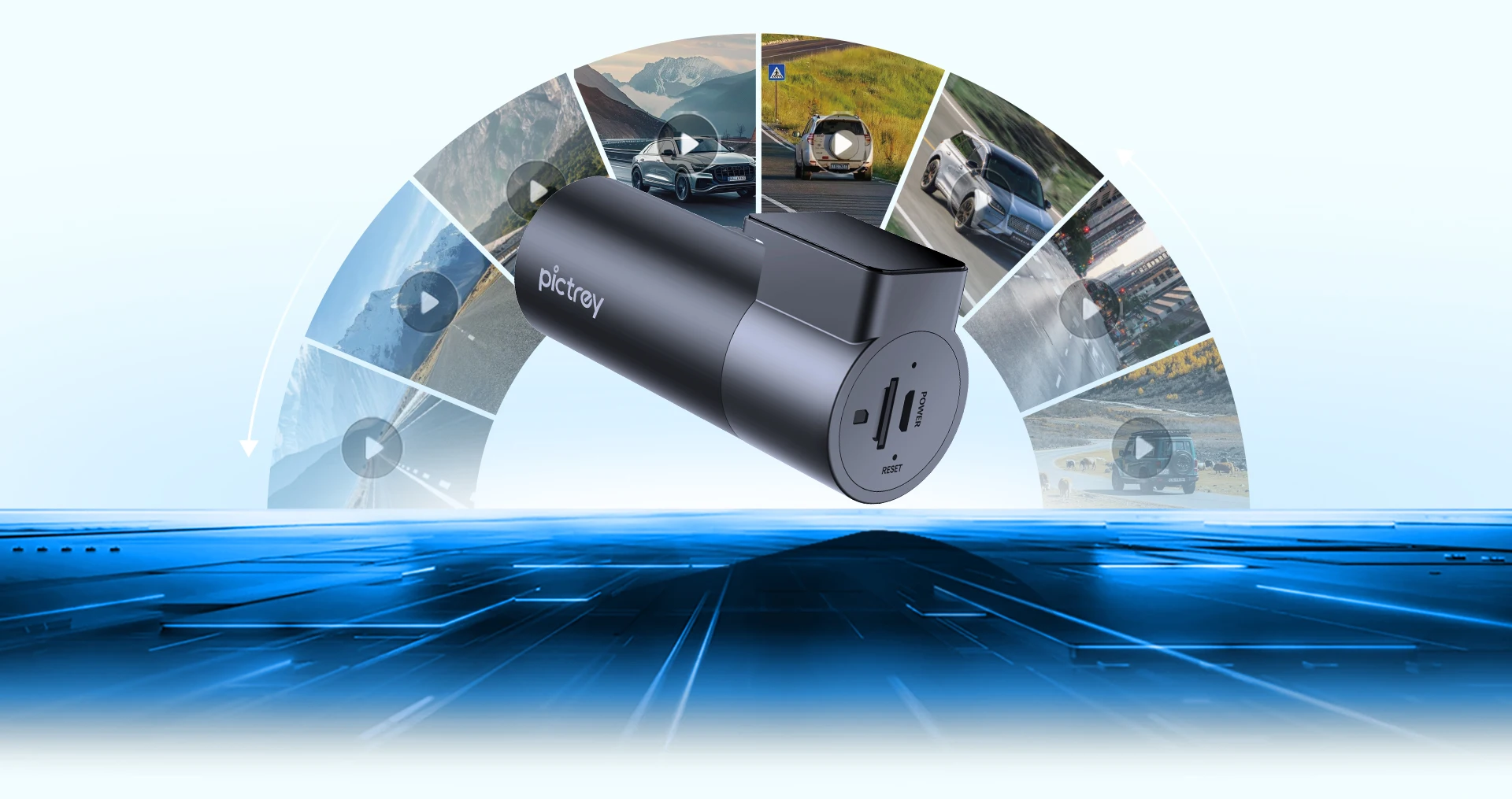 Pictrey M2 2K Dash Cam with Night Vision 330° Rotatable Car DVR Smart Voice Control 24H Parking Monitor