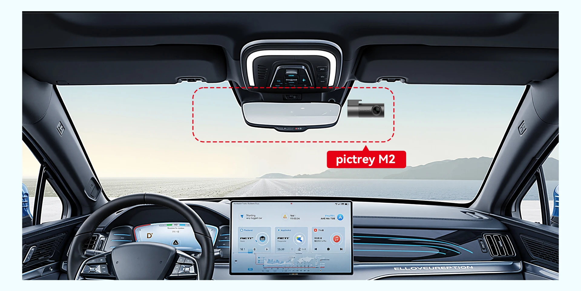 Pictrey M2 2K Dash Cam 330° Rotatable Car DVR Support Night Vision Smart Voice Control 24H Parking Monitor