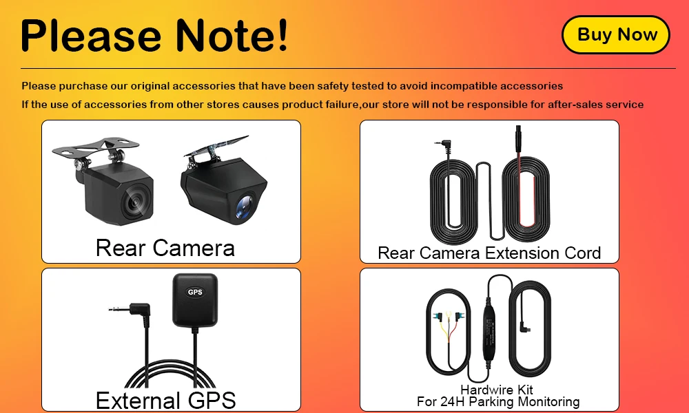 Aprilboy 4K WIFI Dash Cam 2160P Car DVR Support front & rear lens Auto Car Camera with Night Vision G-Sensor 24H Parking Monitor