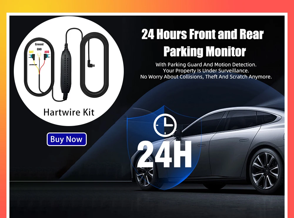 Aprilboy 4K WIFI Dash Cam 2160P Car DVR Support front & rear lens Auto Car Camera with Night Vision G-Sensor 24H Parking Monitor