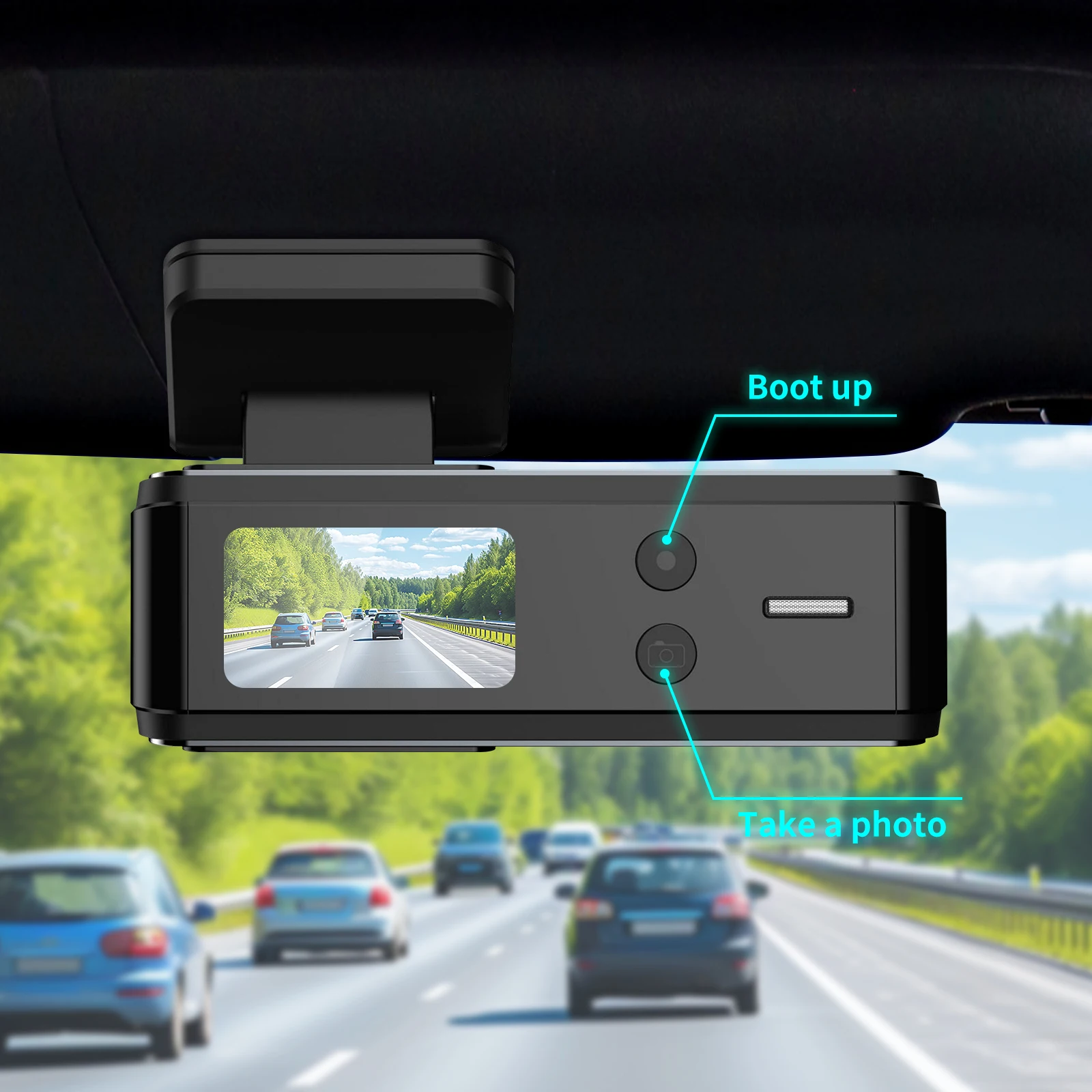 Aprilboy 4K WIFI Dash Cam 2160P Car DVR Support front & rear lens Auto Car Camera with Night Vision G-Sensor 24H Parking Monitor