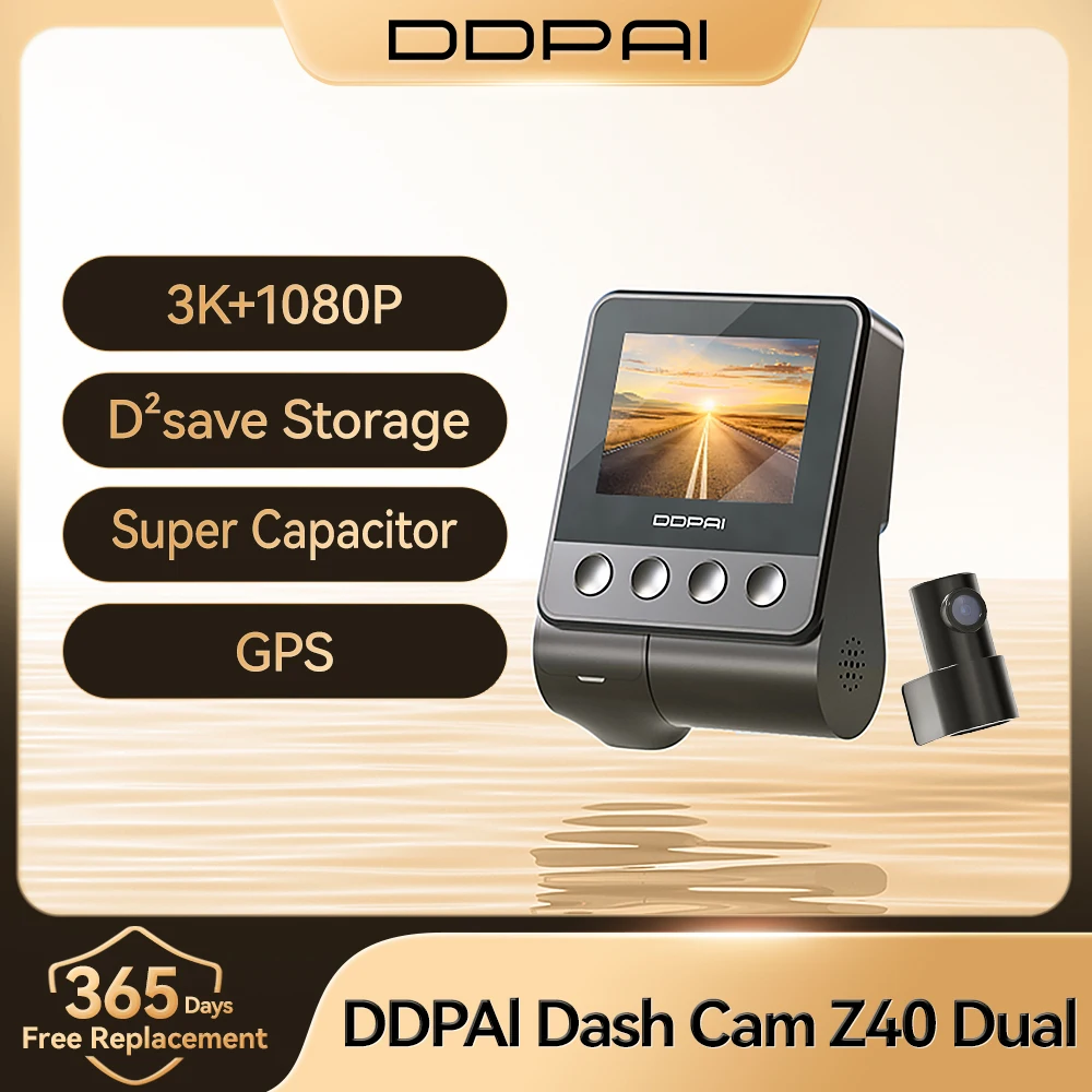 DDPAI Z40 Dash Cam Car Camera Recorder Sony IMX335 1944P HD Video GPS Tracking 360 Rotation Wifi DVR 24H Parking Protector