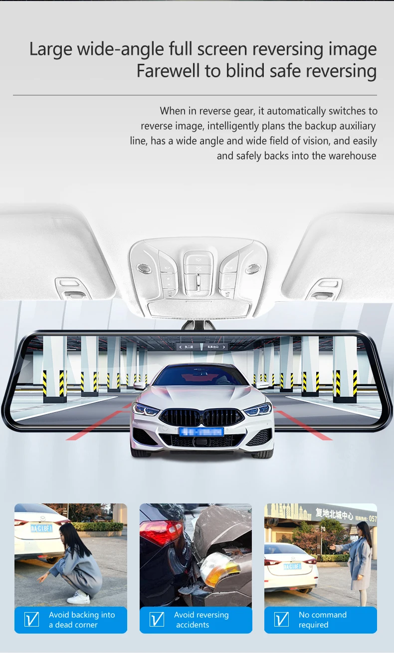 10-inch for Car Touch Screen Video Recorder Rearview mirror Dash Cam Front and Rear Camera Mirror DVR (Rear camera optional) 10-inch for Car Touch Screen Video Recorder Rearview mirror Dash Cam Front and Rear Camera Mirror DVR (Rear camera optional)