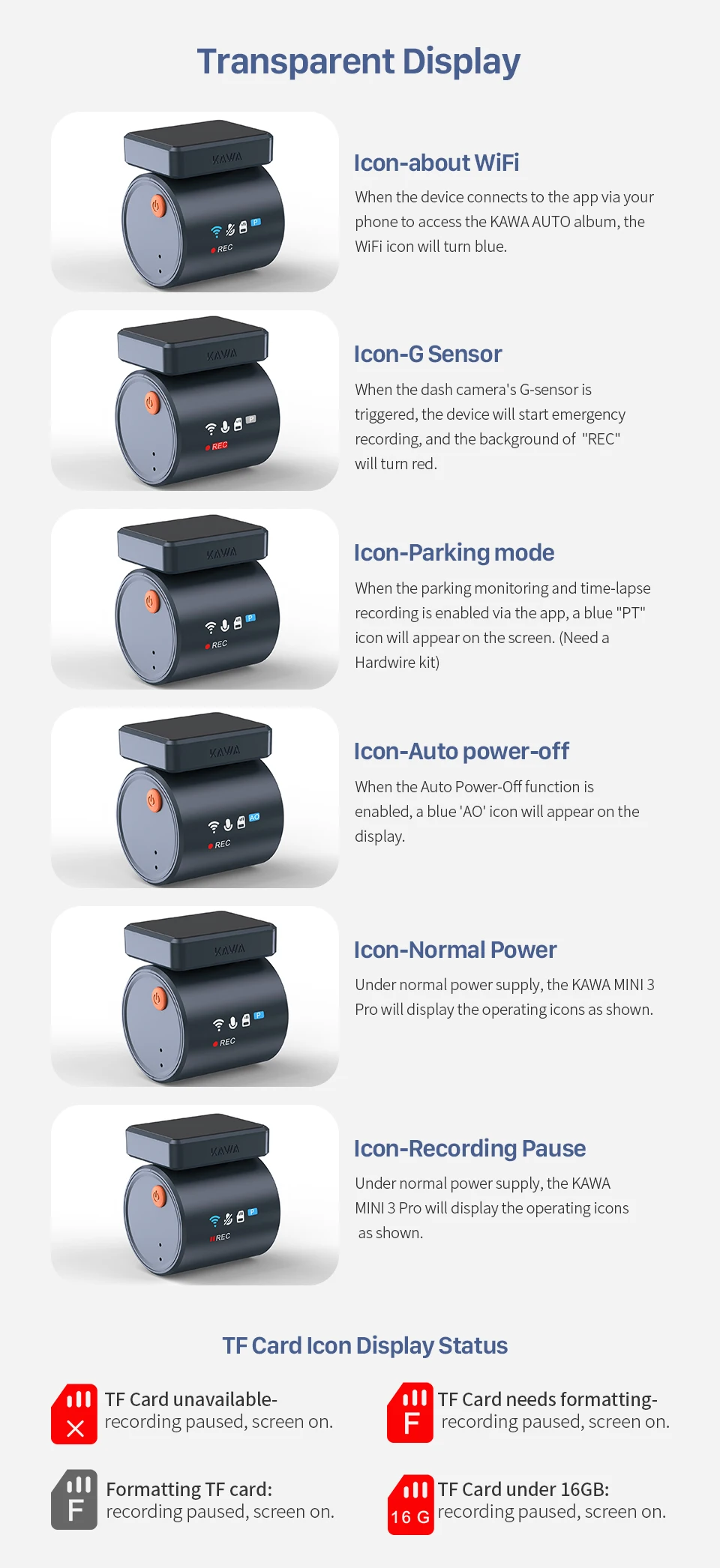 2K KAWA MINI 3 Pro Cameras for Car DVR Tiny Dash Cam 24 Parking Auto Video Recorder WiFi APP Voice Control Car dashcam