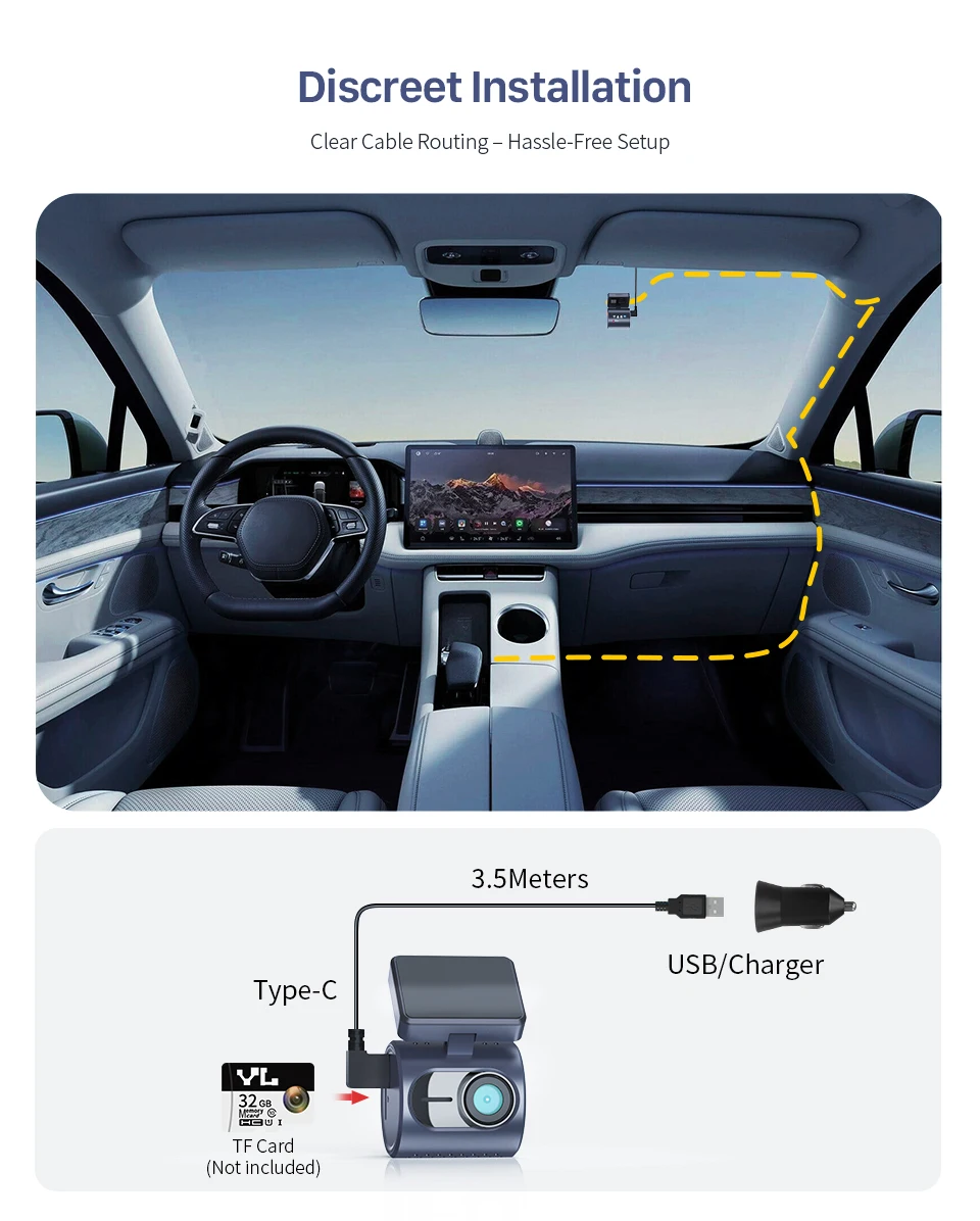 2K KAWA MINI 3 Pro Cameras for Car DVR Tiny Dash Cam 24 Parking Auto Video Recorder WiFi APP Voice Control Car dashcam