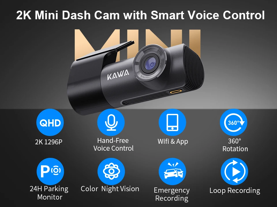 2K Dash Camera For Car DVR Dash Cam In The Car KAWA D5 Video Recorder Emergency Voice Control Night Vision WiFi APP Monitor WDR 2K Dash Camera For Car DVR Dash Cam In The Car KAWA D5 Video Recorder Emergency Voice Control Night Vision WiFi APP Monitor WDR