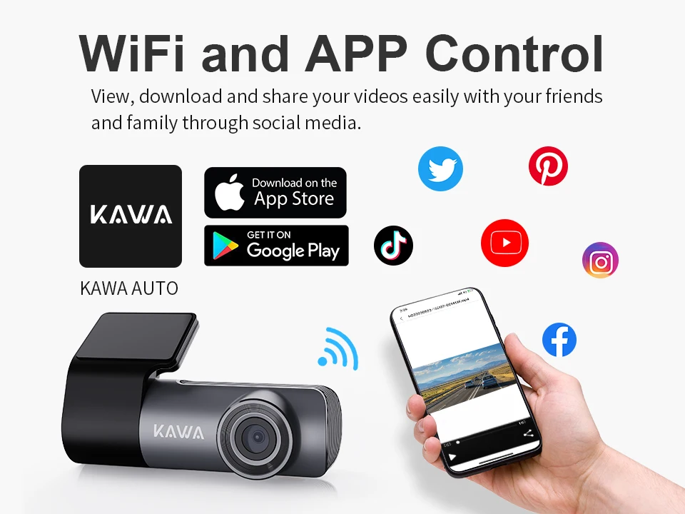 2K Dash Camera For Car DVR Dash Cam In The Car KAWA D5 Video Recorder Emergency Voice Control Night Vision WiFi APP Monitor WDR 2K Dash Camera For Car DVR Dash Cam In The Car KAWA D5 Video Recorder Emergency Voice Control Night Vision WiFi APP Monitor WDR