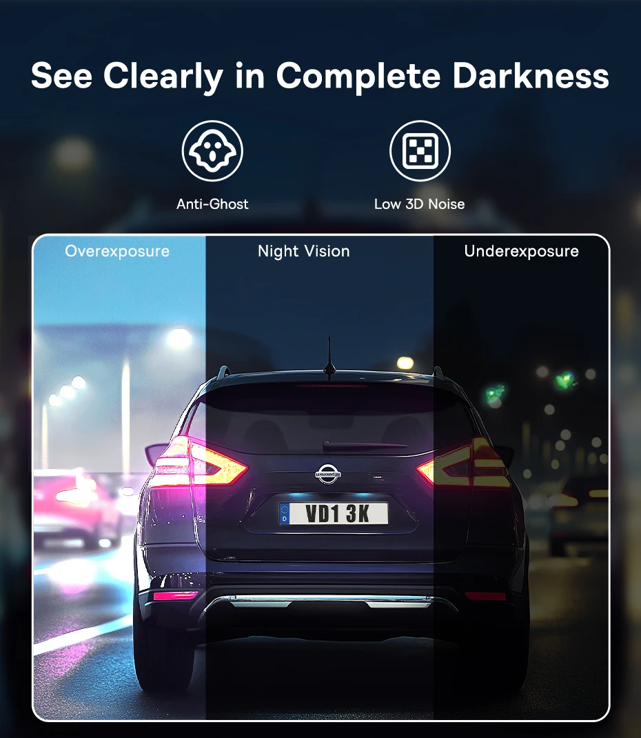 Baseus 3K Dash Cam VD1 Front and Rear Cam HD Built-in GPS Galileo Supercapacitor Car DVR Car Camera Recorder Support 24H Parking