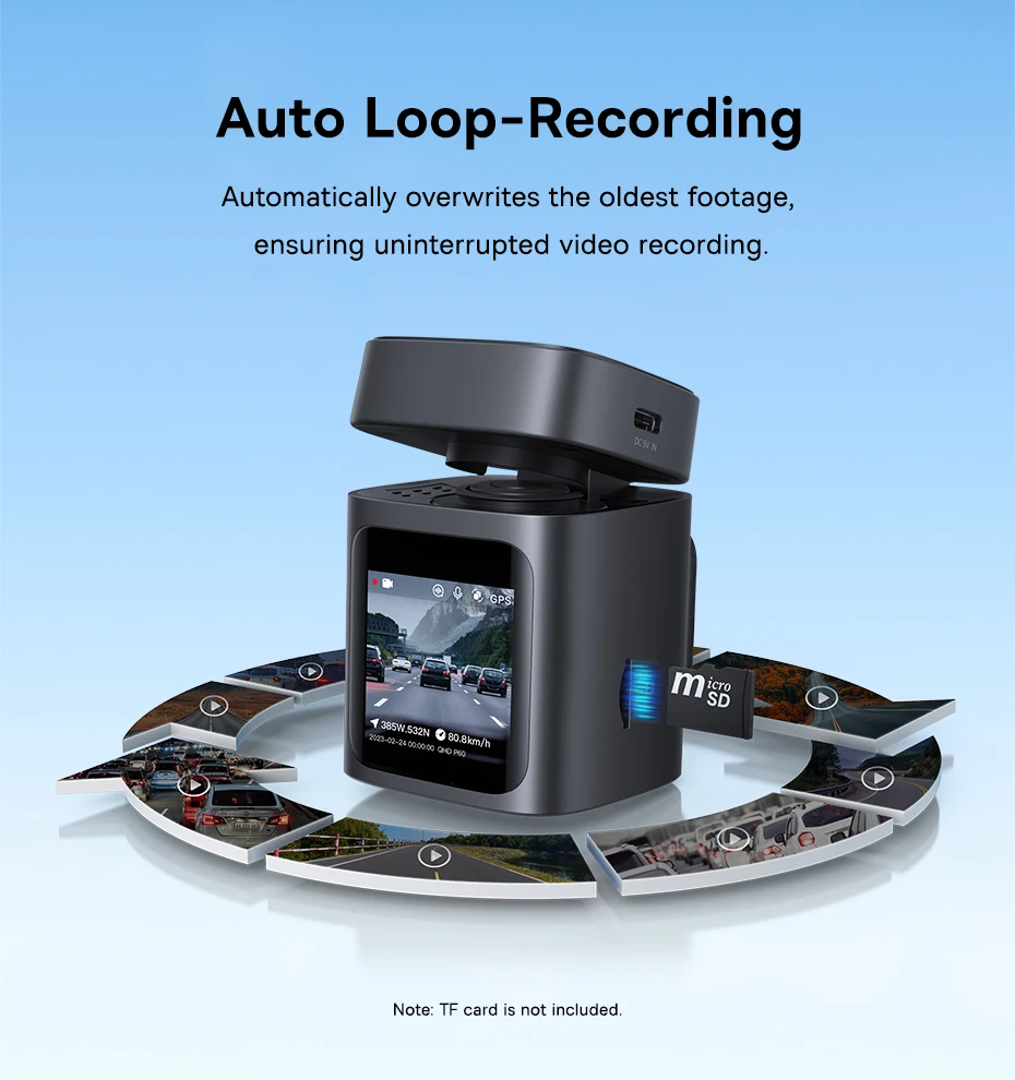 Baseus 3K Dash Cam VD1 Front and Rear Cam HD Built-in GPS Galileo Supercapacitor Car DVR Car Camera Recorder Support 24H Parking