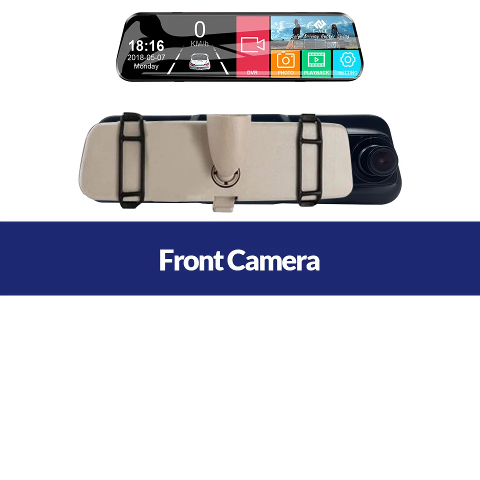 10 Inch Car DVR Car Touch Screen video Recorder Dual 1080P Rearview Mirror Front and Rear HD Night Vision Camera Mirror
