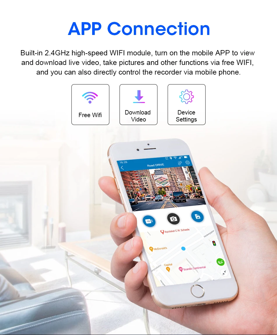 10/11.26 Inch 4K DVR Wireless CarPlay & Android Auto Dash Cam Bluetooth Audio GPS Navigation Dashboard Dual Lens Video Recorder