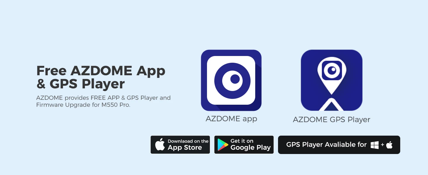 AZDOME 4K Dash Cam M550 Pro Built-in 5.8Ghz WiFi GPS Car DVR Upgrade AZDOME M550 Night Vision Parking Monitor Support Rear Cam