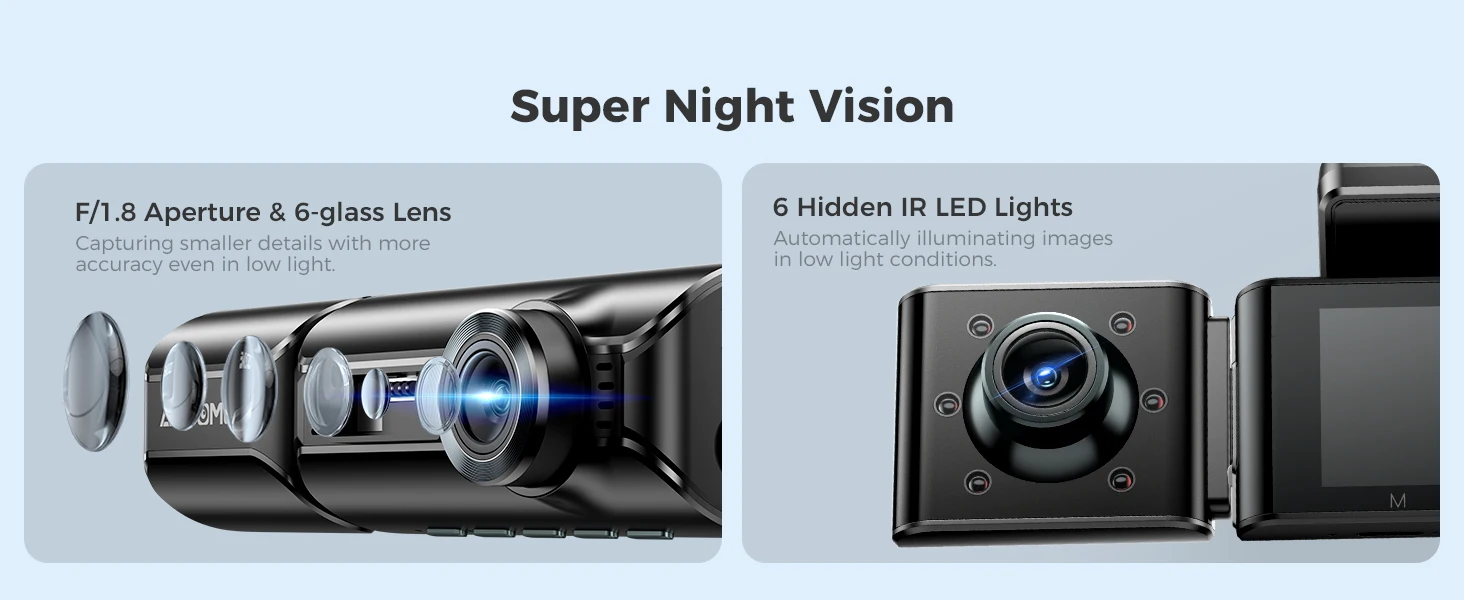 AZDOME 4K Dash Cam M550 Pro Built-in 5.8Ghz WiFi GPS Car DVR Upgrade AZDOME M550 Night Vision Parking Monitor Support Rear Cam