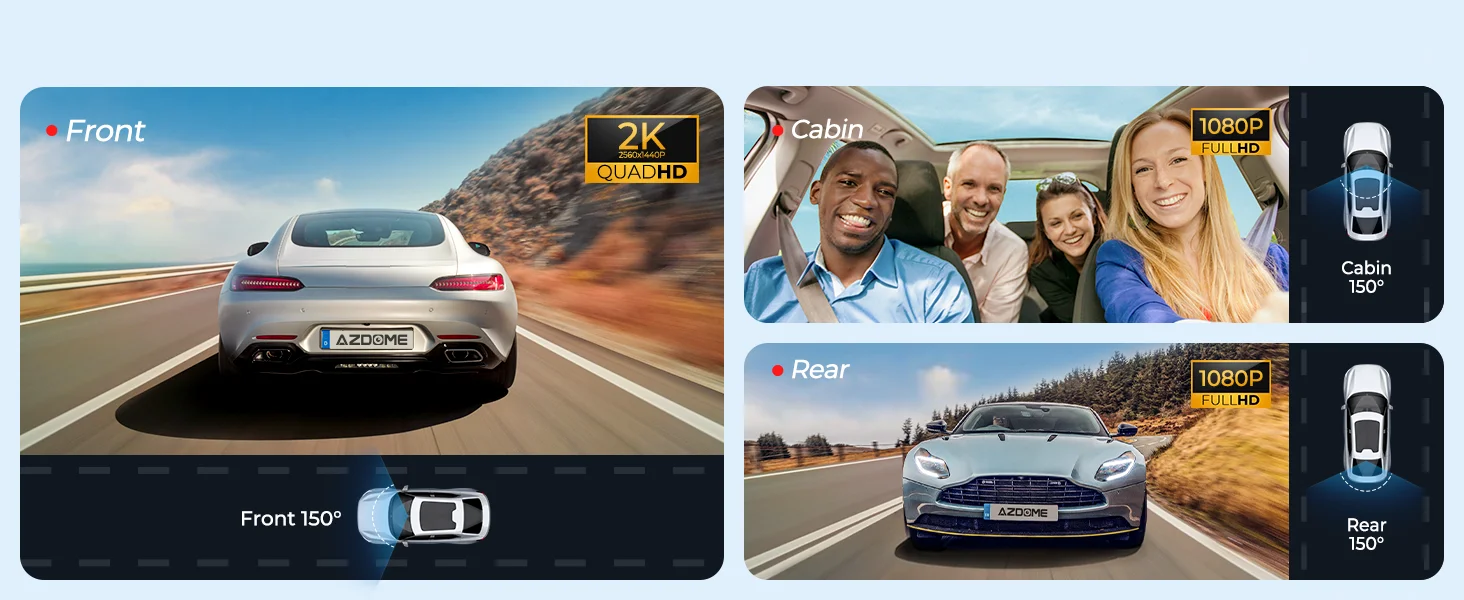 AZDOME 4K Dash Cam M550 Pro Built-in 5.8Ghz WiFi GPS Car DVR Upgrade AZDOME M550 Night Vision Parking Monitor Support Rear Cam