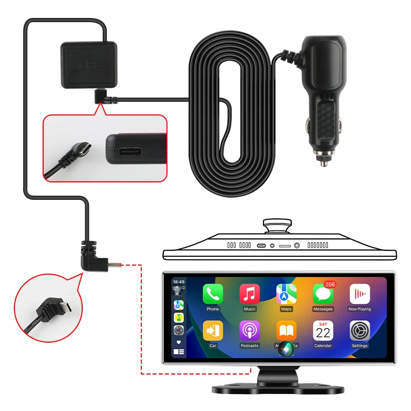 10/11.26 inch Dash Cam 4K Car DVR Wireless Carplay & Android Auto GPS Navigation Video Recorder Dashboard Dual Lens Wifi FM AUX 10/11.26 inch Dash Cam 4K Car DVR Wireless Carplay & Android Auto GPS Navigation Video Recorder Dashboard Dual Lens Wifi FM AUX