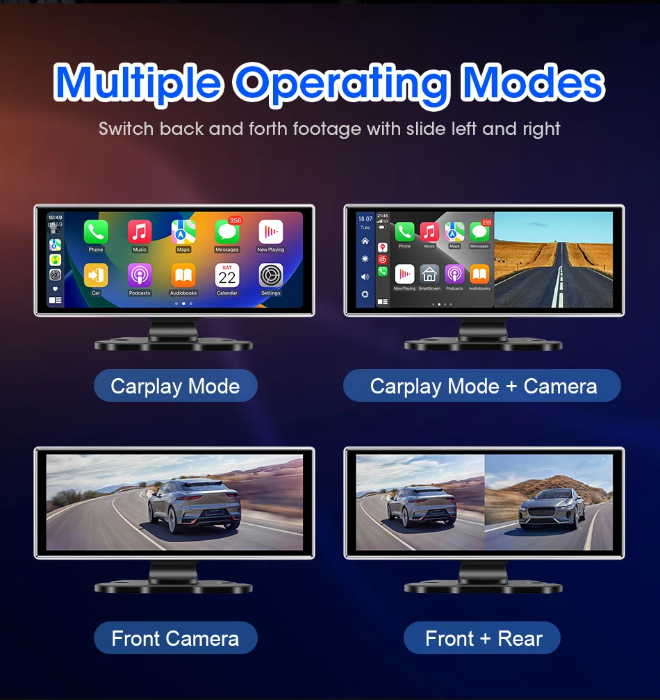 10/11.26 inch Dash Cam 4K Car DVR Wireless Carplay & Android Auto GPS Navigation Video Recorder Dashboard Dual Lens Wifi FM AUX 10/11.26 inch Dash Cam 4K Car DVR Wireless Carplay & Android Auto GPS Navigation Video Recorder Dashboard Dual Lens Wifi FM AUX