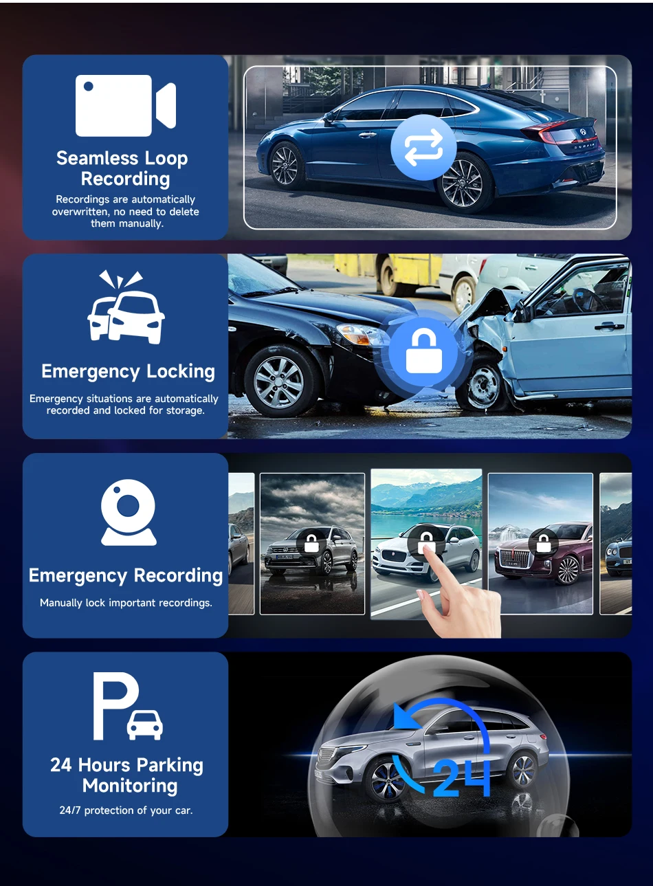 10/11.26 inch Dash Cam 4K Car DVR Wireless Carplay & Android Auto GPS Navigation Video Recorder Dashboard Dual Lens Wifi FM AUX 10/11.26 inch Dash Cam 4K Car DVR Wireless Carplay & Android Auto GPS Navigation Video Recorder Dashboard Dual Lens Wifi FM AUX