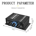 AK-270 HIFI Amplifier Channel 2.0 Stereo Audio Sound Amp Bass Trebl for Home Theater Sound System 5