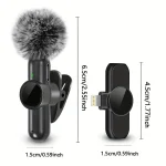 Wireless Lavalier Microphone With Windproof Cover Audio Video Recording Mini Mic For iPhone Android Mobile Phone Microphone 2