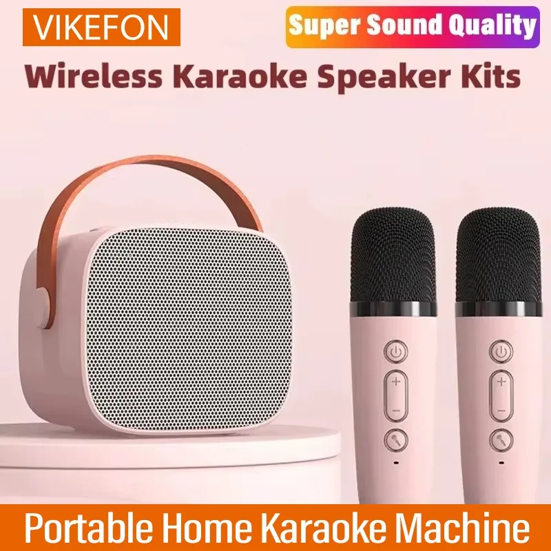 Portable Wireless Dual Microphones Karaoke Machine HomeKTV DSP System Bluetooth Speaker HIFI Stereo Surround For Kids Party Gift Portable Wireless Dual Microphones Karaoke Machine HomeKTV DSP System Bluetooth Speaker HIFI Stereo Surround For Kids Party Gift