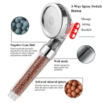 Functions High Pressure SPA Shower Head Water Saving Handheld Rainfall Bathroom Accessory Anion Filter Shower for Bathroom Decor 4