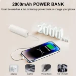 Portable Fan 2000mAh USB Rechargeable 3 Speed Mini Handheld Foldable Fan Hand Held Small Pocket Travel Fan with Handy Power Bank 4