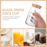 1 Pcs Available Mason Jars Coffee Mug with Straws Lids Iced Coffee Glasses Beverage Juice Cups for Cocktail Whiskey 5