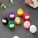 8 styles Japanese Ceramic Daruma Doll Crafts Lucky Charm Fortune Ornament Landscape Home Desk Decor Miniature Gifts Accessories