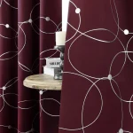 4PCSBlackout Curtains Grommet Thermal Insulated Room Darkening  With Circle And Dots Foil Printed For Bedroom 6