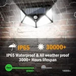 1/2/4Pcs 100 LED Solar Wall Lights Outdoor Solar Lamp Motion Sensor Solar Powered Sunlight Street Light for Garden Night Light 4