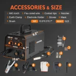 FEMEROL 2 In 1 MIG Welding Machine 130A Portable Gasless Stick ARC MIG Welder 110A IGBT Synergic Flux Core MIG Welder 6