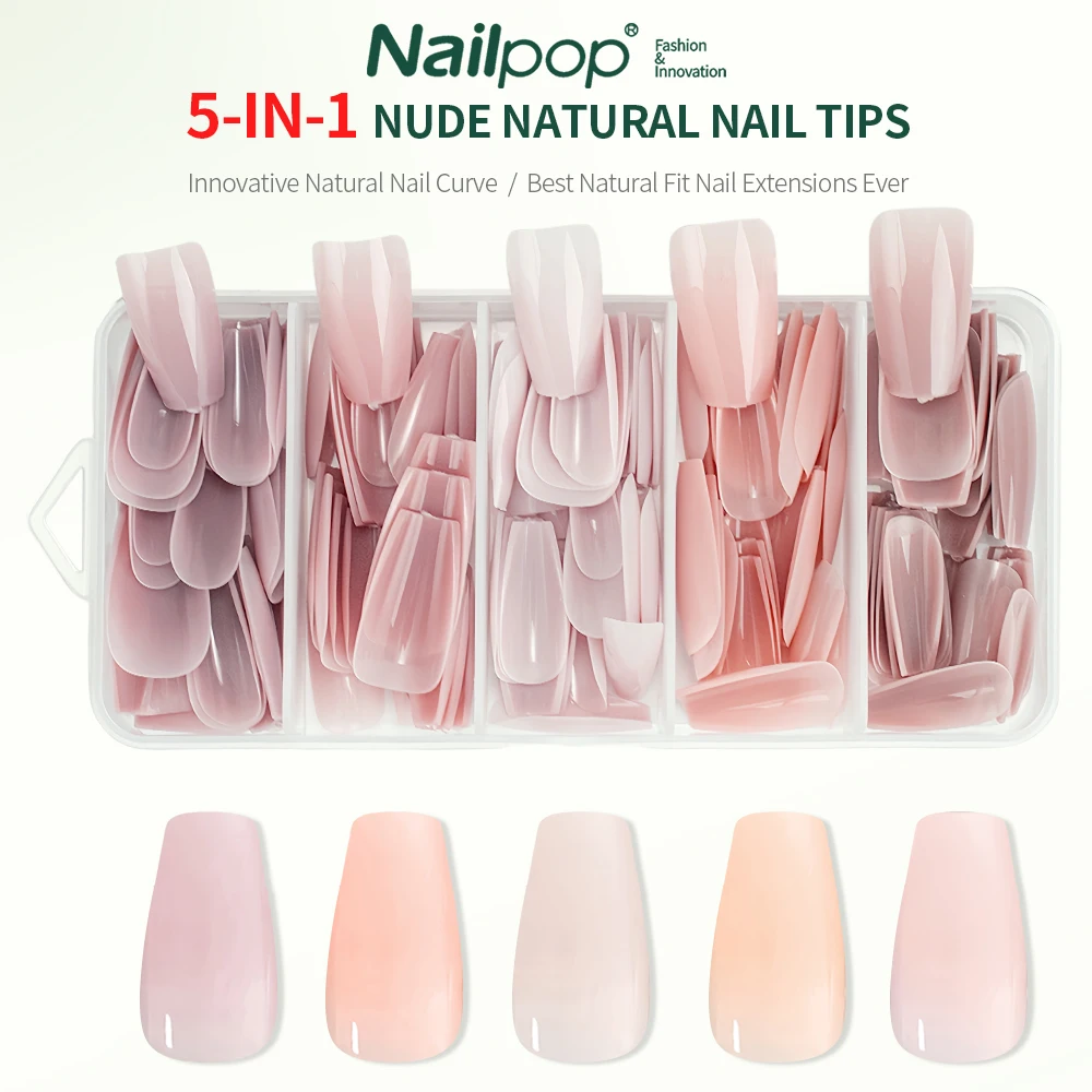 Nailpop 3-IN-1 Nude Natural Soft Nail Tips Set 140PCS Skin Tones Press on Nails Ultra-Fit Gel Nail Extensions Easy Manicure DIY Nailpop 3-IN-1 Nude Natural Soft Nail Tips Set 140PCS Skin Tones Press on Nails Ultra-Fit Gel Nail Extensions Easy Manicure DIY