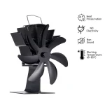 7 Blades Stove Fan Heat Powered Fireplace Fan Log Wood Burner Aluminum Alloy Eco-Fan Quiet Home Warm Efficient Heat Distribution