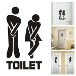 Creative Funny Toilet Wall/Door Stickers Bathroom Decoration Waterproof Decals Vinyl Wallpaper Poster Home Decor The Wall O E0O8 2