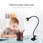 Flexible Table Lamp USB Power Lamp Reading Book Light With Holder Clip Study Reading Lamps Bedside Table Bedroom Decor Nightlamp 5