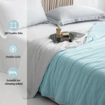 Air Condition Comforter for Summer Pure Color Ice Silk Cooling Blanket Lightweight and Smooth Twin/King Size Cold Quilt 3