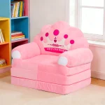 2 in 1 Foldable Kids Sofa Bed Baby Seat Chair Foam Filled Toddler Sleeping Couch Reading Armchair for Reading Relaxing Nursery 3