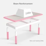 Kids Table and 4 Chairs Set, Height Adjustable Toddler Table and Chair Set, Graffiti Desktop, Non-Slip Legs, Children Multi-Acti 3