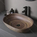 Vintage Ceramic Vessel Sink Bathroom Art Basin Above Counter Wash Bowl for Vanity Top and Home Decoration Countertop Wash Basin 2