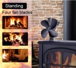 4 Blade Heat Powered Stove Fan Black Fireplace Fan komin Log Wood Burner Eco Friendly Quiet Fan Home Efficient Heat Distribution 6