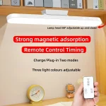 LED Table Lamp Magnetic Hanging USB Rechargeable Desk Lamp 3 Color Reading Light Dimmable Cabinet Closet Wardrobe Night Light 3