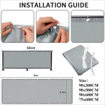 Balcony Privacy Screen Cover Fence Patio Waterproof Shade Cloth 95% UV Protection Shield Deck Shade Sail Garden Porch Pool Decor 6