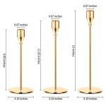 3Pc/Set European style Metal Candle Holders Fashion Simple Wedding Table Decoration Party Living Room Candlestick Christmas Tabl 2