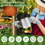 350ML Watering Can Stainless Steel Long Spout Kettle Nordic Garden Flower Pot for Indoor Outdoor Bonsai Plants Gardening Shower 2