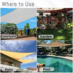 Waterproof Sun Shade Sail Canopy Rectangle UV Block Sun Shelter For Outdoor Garden Patio Backyard Terraza Awning Privacy Screen 6
