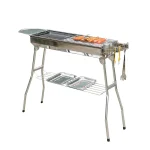 Outdoor Stainless Steel Charcoal Grill Large Size Barbecue Tool Portable Free Installation Handle Folding BBQ Cooking 5