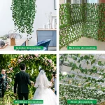 2/4/8/10M Artificial Ivy Leaves Garland Hanging Vines Fake Plants Outdoor Greenery Wall Decor Festival Garden Home Party Decor 3